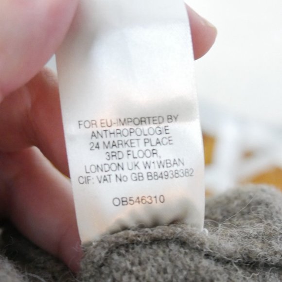 Anthropologie Moth Oatmeal Brown Grey Wool Knit Open Cardigan with Tie Medium - Picture 4 of 11